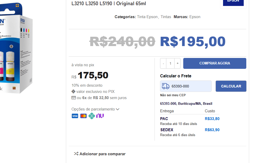 Cálculo de entrega